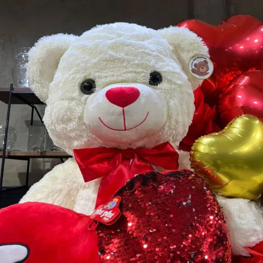 Box peluche corazon te amo con chocolates y globos xxl 